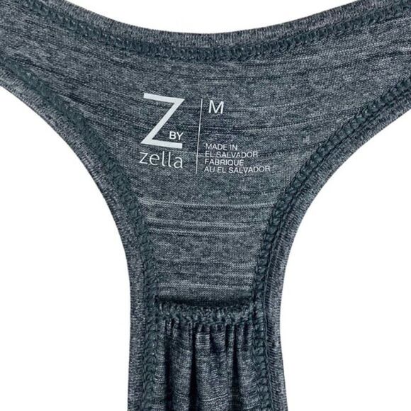 Z BY Zella Women's Grey Heather Racerback Round Hem Yoga Athletic Tank Top US M - Picture 7 of 9
